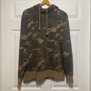 Arizona Mens Medium Camo Pullover Hoodie Army Green Outdoor Top
